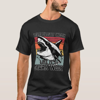 レトロシャーク海生物学者動物愛好家シャークフィン Tシャツ