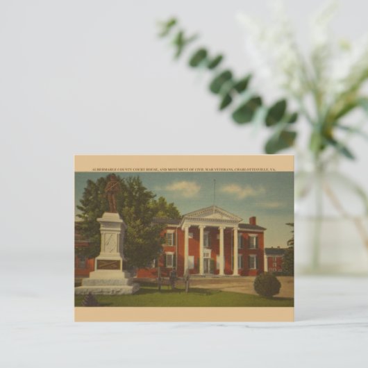 レトロシャーロテビル南北戦争記念物葉書 ポストカード (スタンド正面)