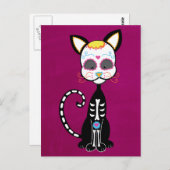 レトロシュガースカル猫 ポストカード (正面/裏面)