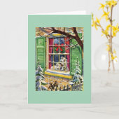 レトロシュナウザーパピークリスマスカード カード (黄色い花)