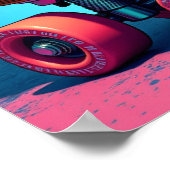 レトロシュールパイナップルローラースケートアーポップ・アートのト ポスター (角)