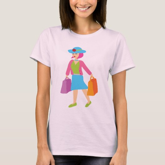 レトロショッピングガール Tシャツ (正面)