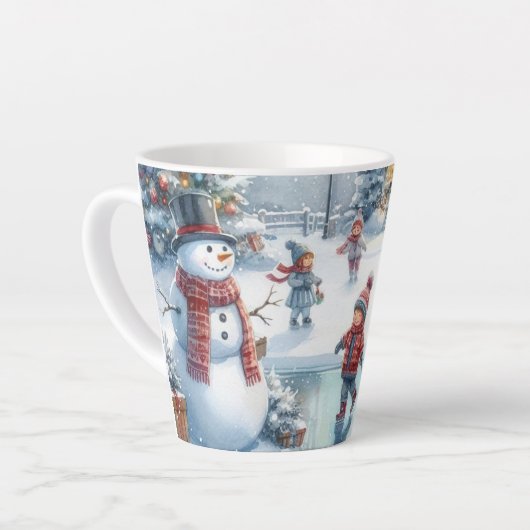 レトロショーマン&キッズクリスマスラテマグカップ カフェラテマグ (左アングル)