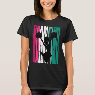 レトロシルエットチアリーティングチャンピオンカラフル Tシャツ