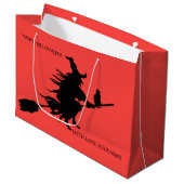レトロシルエットハロウィッチオン箒抱き枕 ラージペーパーバッグ (正面アングル)