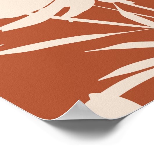 レトロシルエット牧草花シームレスなパターンi ポスター (角)