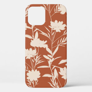 レトロシルエット牧草花シームレスなパターンi iPhone 12ケース