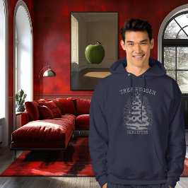 レトロシルバーヴィンテージハーフトーンクリスマスツリー パーカ