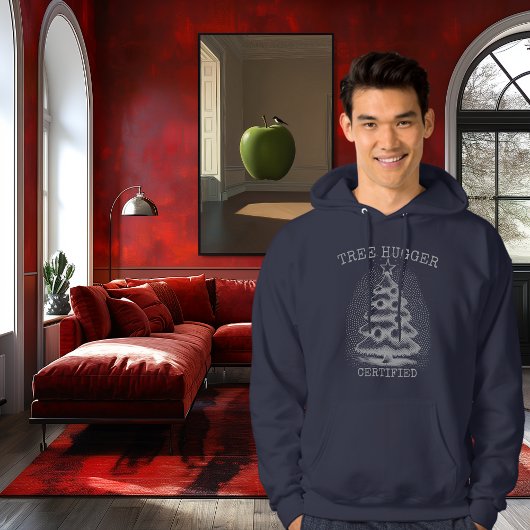 レトロシルバーヴィンテージハーフトーンクリスマスツリー パーカ