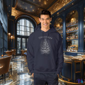 レトロシルバーヴィンテージハーフトーンクリスマスツリー パーカ