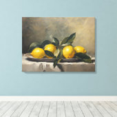 レトロシルライフアートとレモン。ヴィンテージスタイルアート キャンバスプリント (インサイチュ (ウッドフロア))