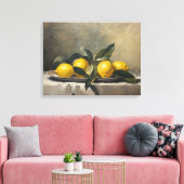 レトロシルライフアートとレモン。ヴィンテージスタイルアート キャンバスプリント (インサイチュ (リビング))