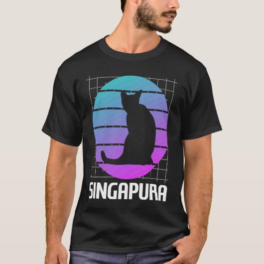 レトロシンガポール猫 1 Tシャツ (正面)