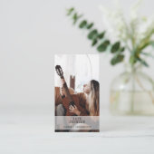 レトロシンガーミュージシャンフォトモダンミュージカルブラック 名刺 (スタンド正面)