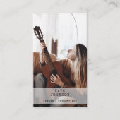 レトロシンガーミュージシャンフォトモダンミュージカルブラック 名刺 (正面)