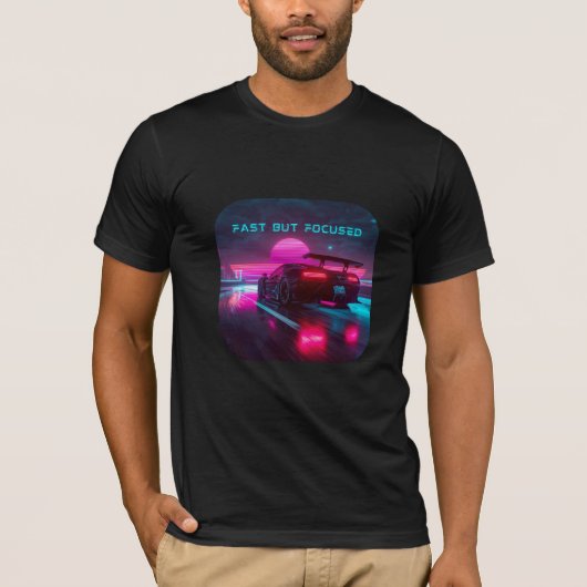 レトロシンスウェーブスピードの美学デザイン Tシャツ (正面)