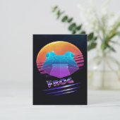 レトロシンセウェーブ フロッグ 緑のカエル 野生動物愛好家 招待状 (スタンド正面)
