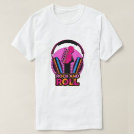 レトロシンセウェーブ ロックンロール ギター Tシャツ