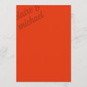 レトロシンプルのテー結婚ブル・メニュー・カード・フラット・メニュー メニュー (裏面)