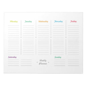 レトロシンプルウィークリープランナー ノートパッド