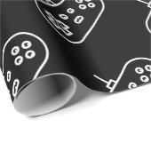 レトロシンプルエレガント白黒コンソールのラップ ラッピングペーパー (ロールコーナー)