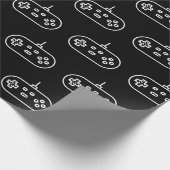 レトロシンプルエレガント白黒コンソール ラッピングペーパー (角)