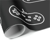 レトロシンプルエレガント白黒コンソール ラッピングペーパー (ロールコーナー)