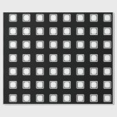 レトロシンプルエレガント白黒形状パターン ラッピングペーパー (フラット)