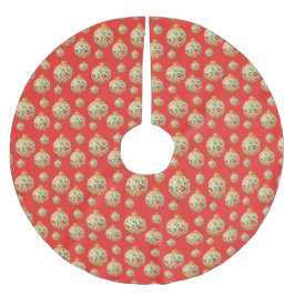 レトロシンプルクリスマス装飾模様 ブラッシュドポリエステルツリースカート