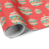 レトロシンプルクリスマス装飾模様 ラッピングペーパー (ロールコーナー)