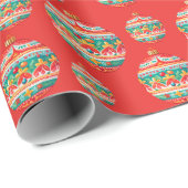 レトロシンプルクリスマス装飾模様 ラッピングペーパー (ロールコーナー)