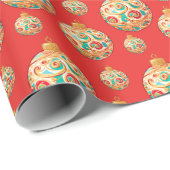 レトロシンプルクリスマス装飾模様 ラッピングペーパー (ロールコーナー)