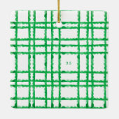 レトロシンプルグリーンフレーム写真広場クリスマス セラミックオーナメント (裏面)