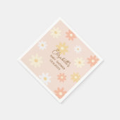 レトロシンプルシックデイジーボホガールベビーシャワー スタンダードカクテルナプキン (角)