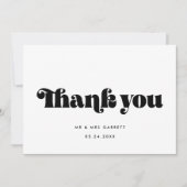 レトロシンプルスクリプ結婚トのサンキューカード 案内状 (正面)