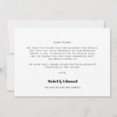 レトロシンプルスクリプ結婚トのサンキューカード 案内状 (裏面)