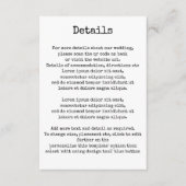 レトロシンプルタイプライタータイポグラフィ詳細QRコード エンクロージャーカード (正面)