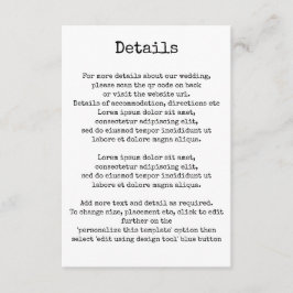 レトロシンプルタイプライタータイポグラフィ詳細QRコード エンクロージャーカード