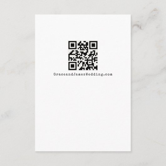 レトロシンプルタイプライタータイポグラフィ詳細QRコード エンクロージャーカード (裏面)