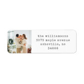 レトロシンプルタイプライター写真差出人住所 ラベル (正面)