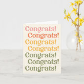 レトロシンプルタイポグラフィおめでとうイエローアンドグリーン カード (黄色い花)