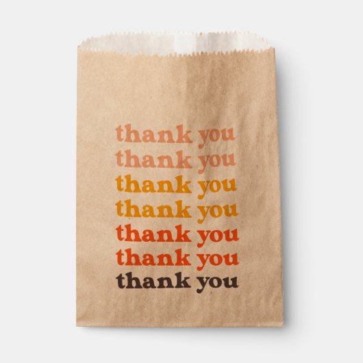 レトロシンプルタイポグラフィサンキューピーチアンドイエロー フェイバーバッグ (正面)