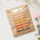 レトロシンプルタイポグラフィサンキューピーチアンドイエロー フェイバーバッグ (封をした状態)