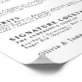 レトロシンプルドリンクバーメニューヴィンテージタイポグラフィPo ポスター (角)