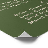 レトロシンプルビビーオリーブグリーンアルファベットの座席 ポスター (角)