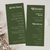 レトロシンプルビベス |オリーブグリーン結婚式 プログラム