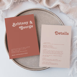 レトロシンプルビベス |古いバラすべて結婚の 招待状