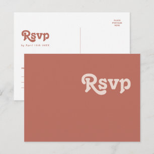 レトロシンプルビベス 古いバラウェディングRSVP ポストカード