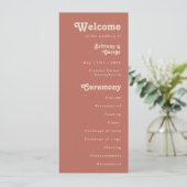 レトロシンプルビベス |古いバラ結婚式 プログラム (スタンド正面)