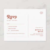 レトロシンプルビベス |赤面ピンクソングリクエストRSVP ポストカード (裏面)